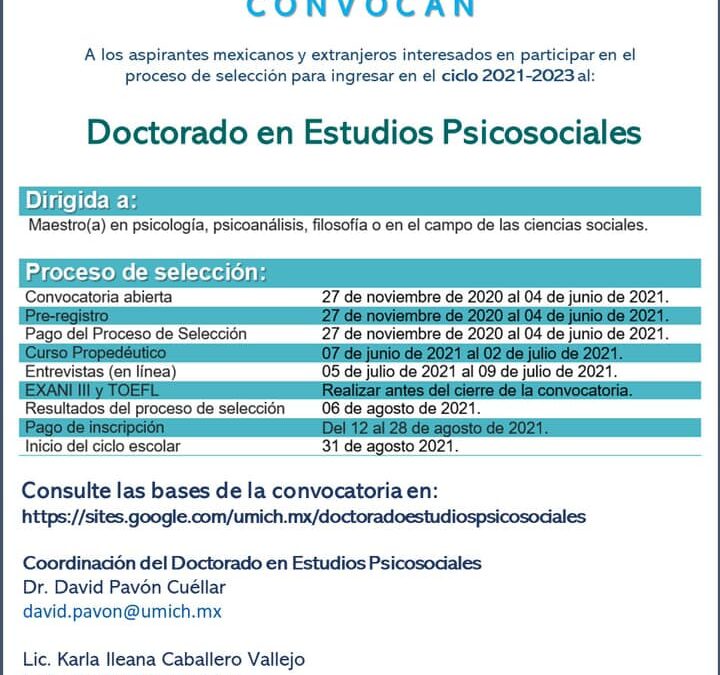 Doctorado en estudios psicosociales