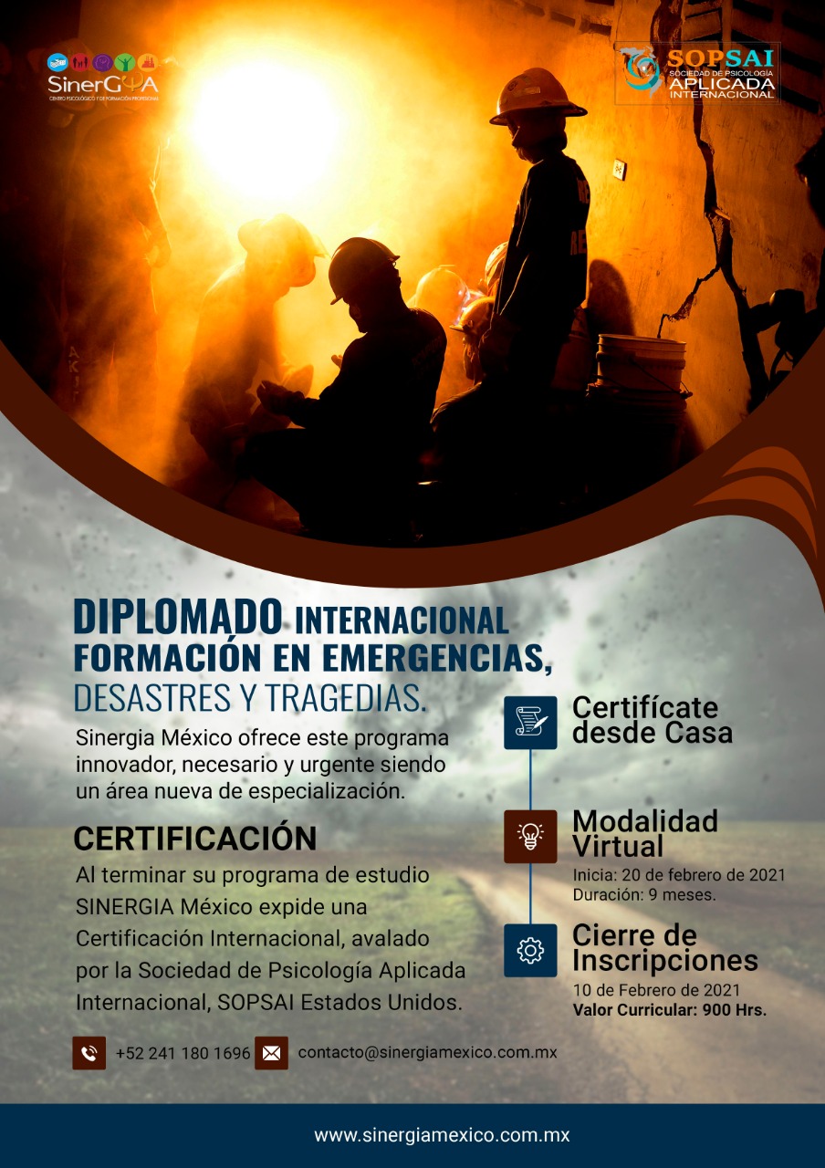 Diplomado internacional: Formación en emergencias, desastre y tragedias
