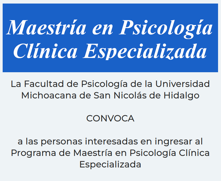 Maestría en Psicología Clínica Especializada