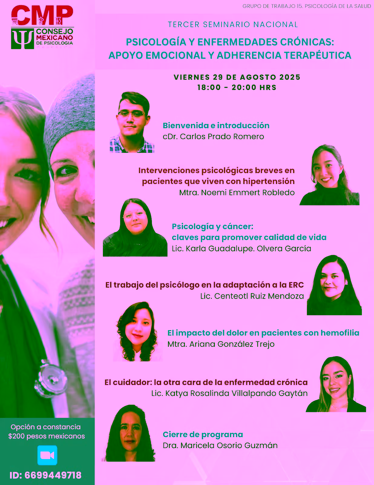 3er seminario nacional Psicología y enfermedades crónicas: Apoyo emocional y adherencia terapéutica