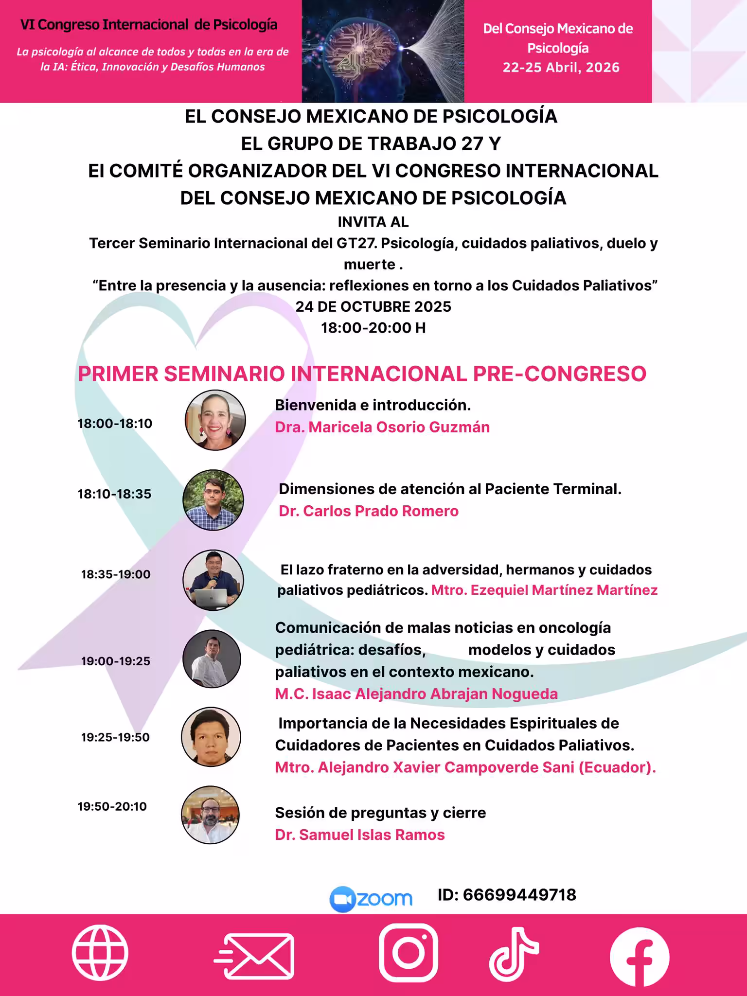 Seminario internacional: Entre la presencia y la ausencia: reflexiones en torno a los cuidados paliativos