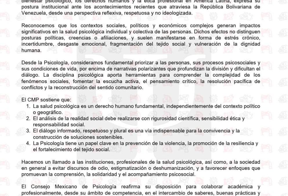 Comunicado institucional