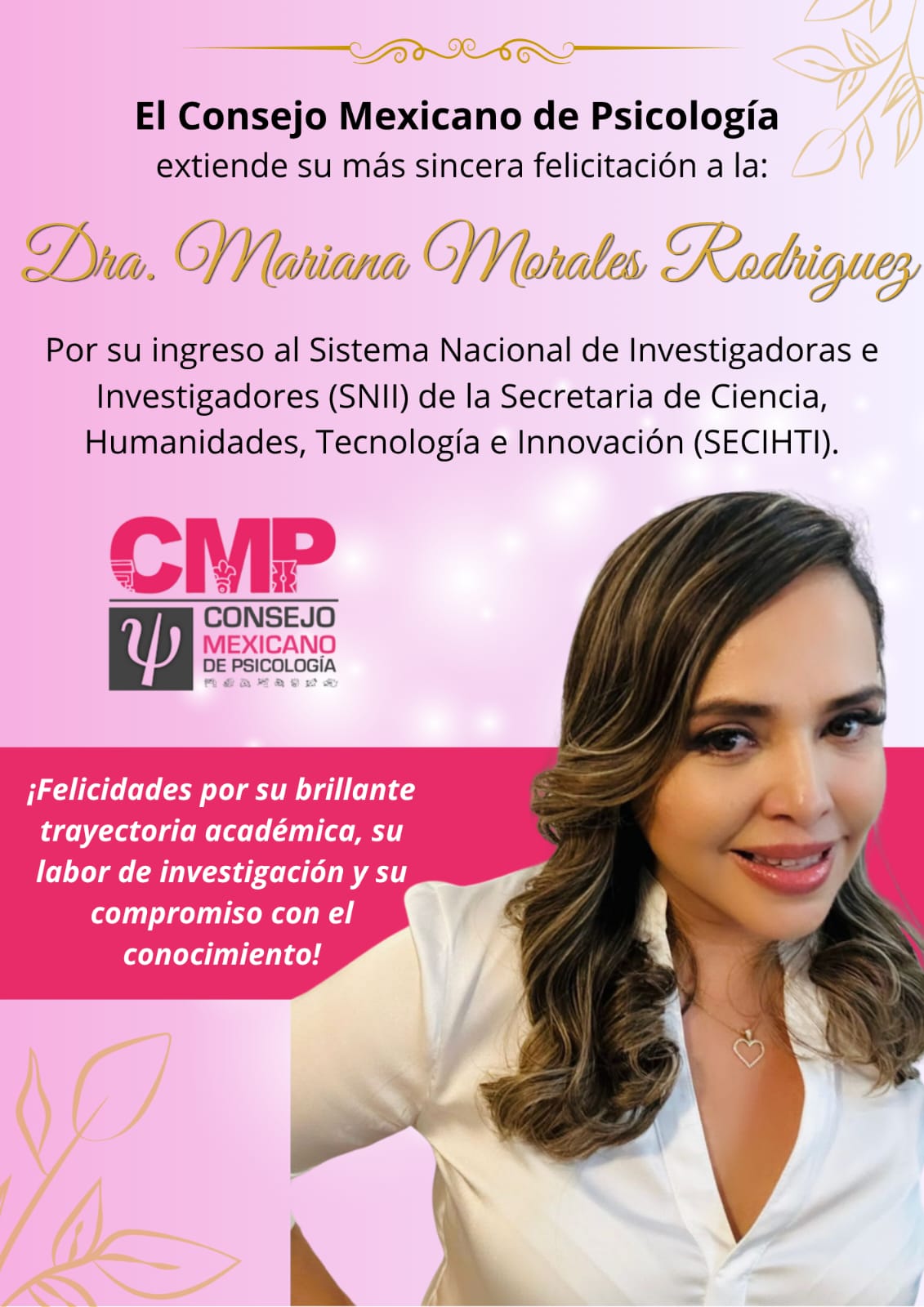 Felicitaciones, Dra. Mariana Morales Rodriguez