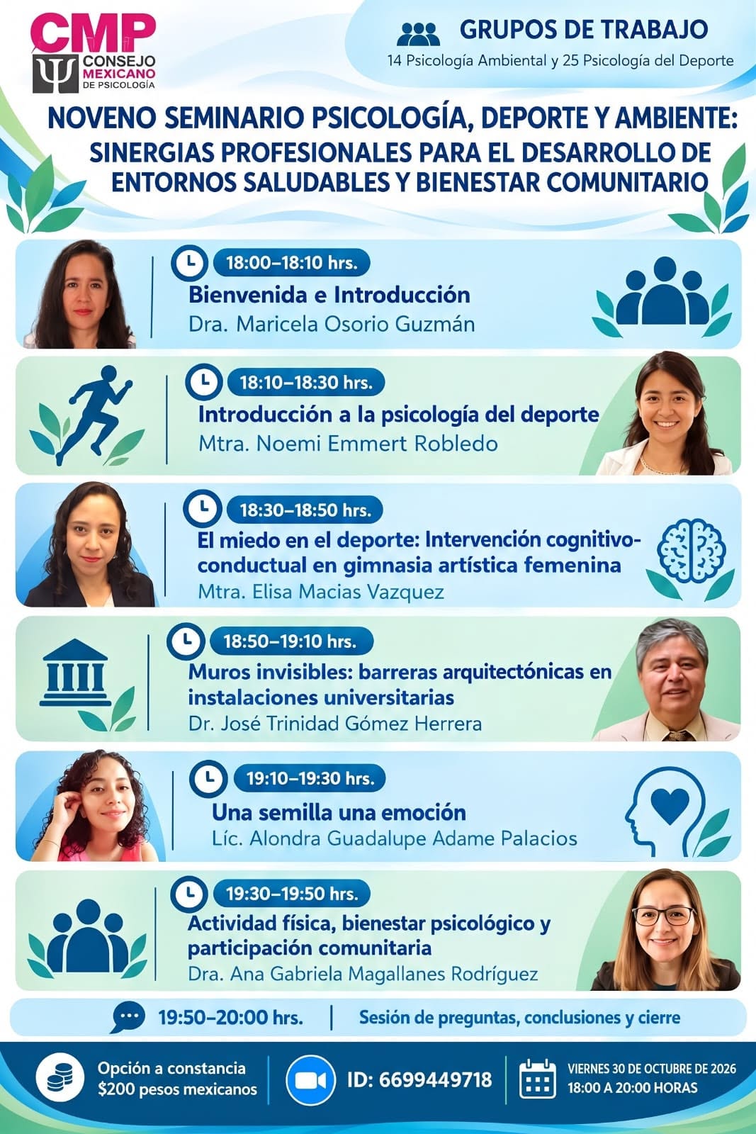Noveno Seminario de Psicología, Deporte y Ambiente